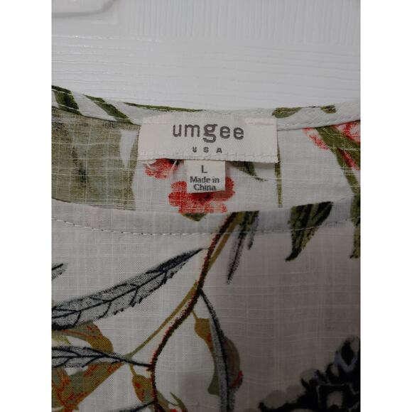 Womens Umgee Floral Ruffle Top sz L - Picture 2 of 5
